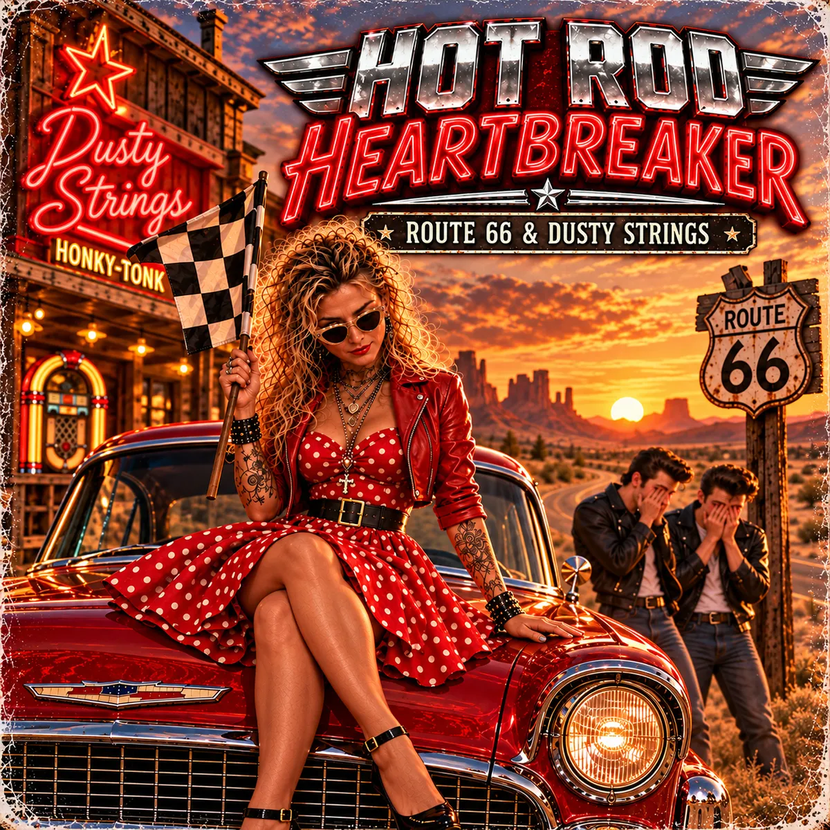 Cover art for Hot Rod Heartbreaker by Route 66 Retro Jukebox, Dusty Strings